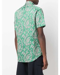 mintgrünes Kurzarmhemd mit Paisley-Muster von Etro