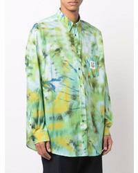 mintgrünes Mit Batikmuster Langarmhemd von Kenzo