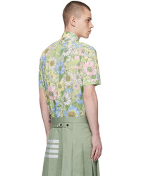 mintgrünes Langarmhemd mit Blumenmuster von Thom Browne