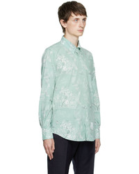 mintgrünes Langarmhemd mit Blumenmuster von Thom Browne