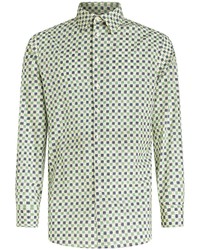 mintgrünes Langarmhemd mit geometrischem Muster von Etro