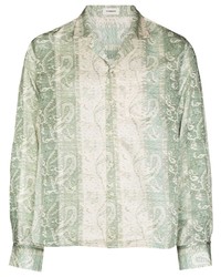 mintgrünes Langarmhemd mit Paisley-Muster von COMMAS