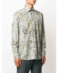 mintgrünes Langarmhemd mit Paisley-Muster von Etro