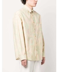 mintgrünes Langarmhemd mit Paisley-Muster von Jacquemus