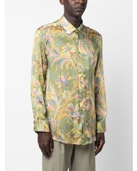mintgrünes Langarmhemd mit Paisley-Muster von Etro