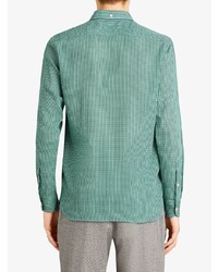 mintgrünes Langarmhemd mit Vichy-Muster von Burberry