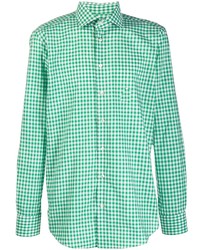 mintgrünes Langarmhemd mit Vichy-Muster von Etro