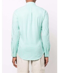 mintgrünes Langarmhemd mit Vichy-Muster von Polo Ralph Lauren