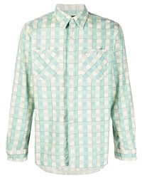 mintgrünes Langarmhemd mit Vichy-Muster von Ralph Lauren RRL