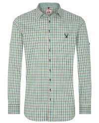 mintgrünes Langarmhemd mit Vichy-Muster von SPIETH & WENSKY