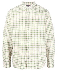mintgrünes Langarmhemd mit Vichy-Muster von Tommy Hilfiger