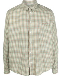 mintgrünes Langarmhemd mit Vichy-Muster von Wood Wood