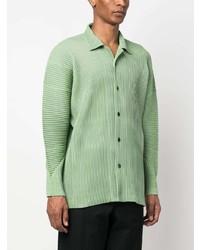 mintgrünes Langarmhemd von Homme Plissé Issey Miyake