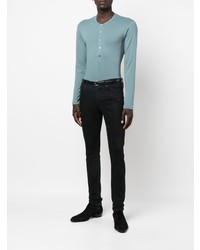 mintgrünes Langarmshirt mit einer Knopfleiste von Tom Ford