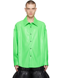 mintgrünes Lederlangarmhemd von Chen Peng