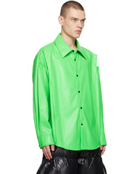 mintgrünes Lederlangarmhemd von Chen Peng