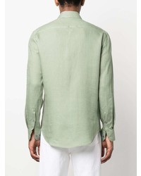 mintgrünes Leinen Langarmhemd von Giorgio Armani