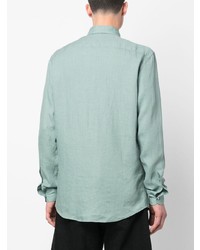 mintgrünes Leinen Langarmhemd von Zegna