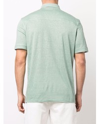 mintgrünes Leinen Polohemd von Zegna