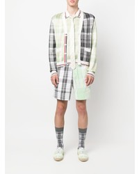 mintgrünes Polohemd mit Karomuster von Thom Browne