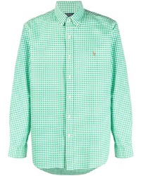 mintgrünes Polohemd mit Karomuster von Polo Ralph Lauren