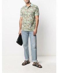 mintgrünes Polohemd mit Paisley-Muster von Etro