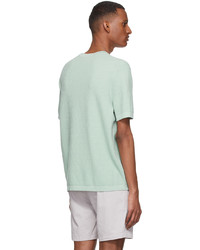 mintgrünes Strick T-Shirt mit einem Rundhalsausschnitt von Theory