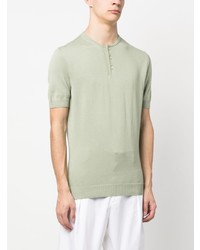 mintgrünes Strick T-Shirt mit einem Rundhalsausschnitt von Borrelli