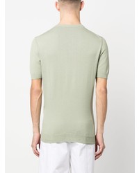 mintgrünes Strick T-Shirt mit einem Rundhalsausschnitt von Borrelli