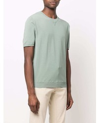 mintgrünes Strick T-Shirt mit einem Rundhalsausschnitt von Eleventy
