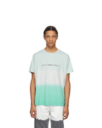 mintgrünes Mit Batikmuster T-Shirt mit einem Rundhalsausschnitt