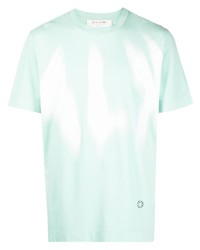 mintgrünes Mit Batikmuster T-Shirt mit einem Rundhalsausschnitt von 1017 Alyx 9Sm