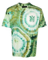 mintgrünes Mit Batikmuster T-Shirt mit einem Rundhalsausschnitt von Amiri