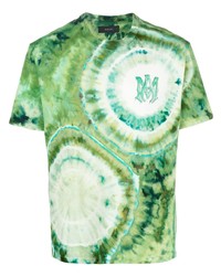 mintgrünes Mit Batikmuster T-Shirt mit einem Rundhalsausschnitt von Amiri