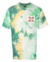 mintgrünes Mit Batikmuster T-Shirt mit einem Rundhalsausschnitt von Clot