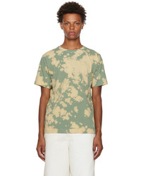 mintgrünes Mit Batikmuster T-Shirt mit einem Rundhalsausschnitt von Dries Van Noten