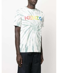 mintgrünes Mit Batikmuster T-Shirt mit einem Rundhalsausschnitt von Kenzo