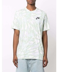 mintgrünes Mit Batikmuster T-Shirt mit einem Rundhalsausschnitt von Nike