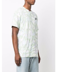 mintgrünes Mit Batikmuster T-Shirt mit einem Rundhalsausschnitt von Nike