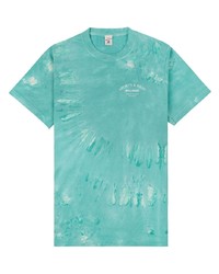mintgrünes Mit Batikmuster T-Shirt mit einem Rundhalsausschnitt von Sporty & Rich