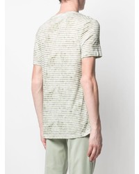 mintgrünes Mit Batikmuster T-Shirt mit einem Rundhalsausschnitt von Majestic Filatures