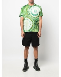 mintgrünes Mit Batikmuster T-Shirt mit einem Rundhalsausschnitt von Amiri