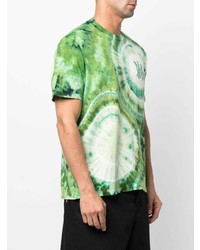 mintgrünes Mit Batikmuster T-Shirt mit einem Rundhalsausschnitt von Amiri