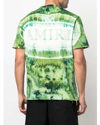 mintgrünes Mit Batikmuster T-Shirt mit einem Rundhalsausschnitt von Amiri