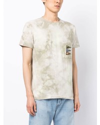 mintgrünes Mit Batikmuster T-Shirt mit einem Rundhalsausschnitt von KAPITAL