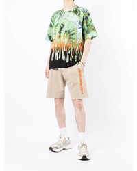 mintgrünes Mit Batikmuster T-Shirt mit einem Rundhalsausschnitt von Kenzo