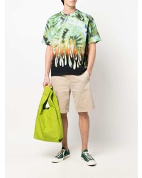 mintgrünes Mit Batikmuster T-Shirt mit einem Rundhalsausschnitt von Kenzo