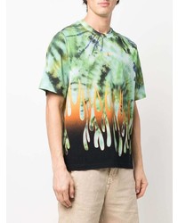 mintgrünes Mit Batikmuster T-Shirt mit einem Rundhalsausschnitt von Kenzo