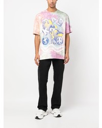 mintgrünes Mit Batikmuster T-Shirt mit einem Rundhalsausschnitt von MARKET