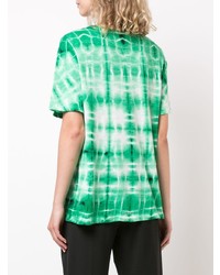 mintgrünes Mit Batikmuster T-Shirt mit einem Rundhalsausschnitt von Proenza Schouler